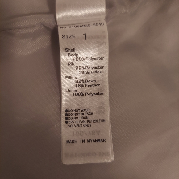 💥$120💥MOUSSY Shawl Collar Winter Coat Jacket Down Feather Puffer Jacket Gray S - Picture 9 of 10